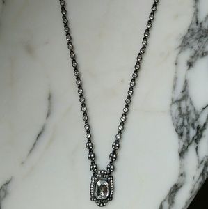 Givenchy 15 inch hematite and crystal necklace